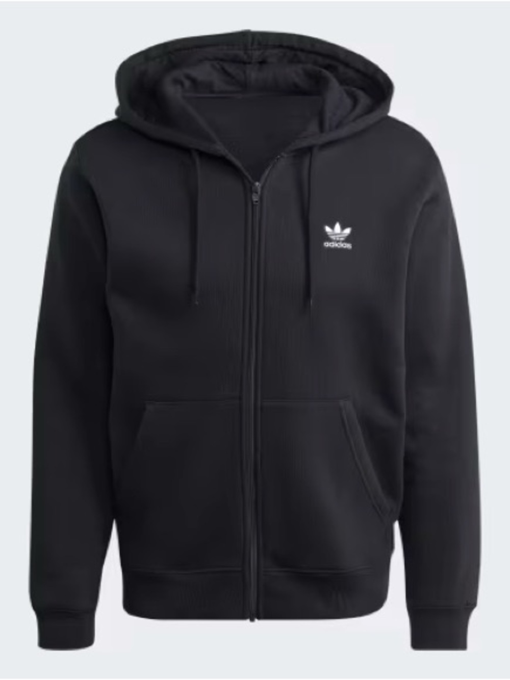 adidas Black Full-Zip Trefoil Hoodie